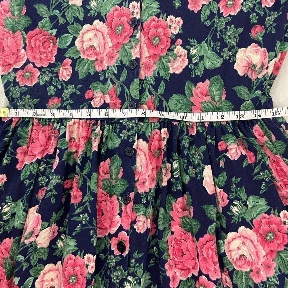 Vintage Prairie Dress 100% Cotton Floral Print Coastal Grandma Size Small - Picture 6 of 9